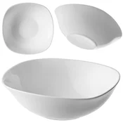 KADAX Bela steklena skleda za solato, prigrizke in juho, 16 cm