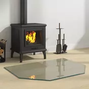 vidaXL Steklena plošča za kamin Transparentno 80 x 60 cm Steklo