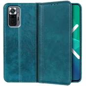 GS Ovitek za Xiaomi Redmi Note 10 Pro, denarnica iz usnja Litchi, zelena