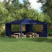 Zid šatora za zabavu 2 pcs 400 x 195 cm Plava PE i celik
