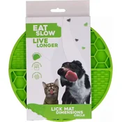 Eat Slow Live Longer - Podloga za lizanje Dimensions Circle - Zelena