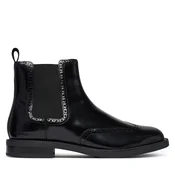 Gležnjarji Chelsea Tommy Hilfiger Lth Abrasivato Brogue Chelsea FM0FM06079 Črna