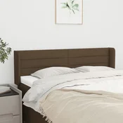Vidaxl vidaXL Vzglavje s krilci temno rjavo 147x16x78/88 cm blago