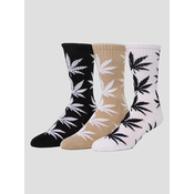 HUF Set 3 Pack PL Nogavice black/white/oatmeal