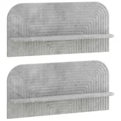 vidaXL Stenska polica 2 kos Betonsko siva 80,5 x 13,5 x 37,5 cm