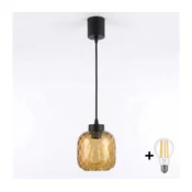 Brilagi - LED luster na kablu R GLASS 1xE27/60W/230V precnik 14 cm crna/dimljeno-braon