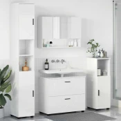 Vidaxl Komplet pohištva za kopalnico 4 pcs Bela z visokim sijajem