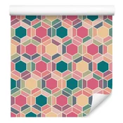 Barvita tapeta z geometrijskim retro vzorcem za dnevno sobo in spalnico 50x1000 cm