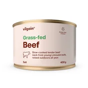 Grass-Fed Govedina –? mehko goveje meso brez konzervansov, iz mladih bikov pasme Limousine iz pašne reje, 98,5 % mesa, začinjenega le s soljo