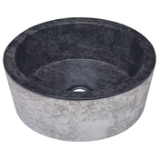 MAISON CHIC Umivalnik - Kopalna umivalnik - Lavabo črn O40x15 cm marmor, (21684757)