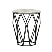 HANAH HOME Pomocni stocic Sofya White Marble