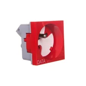 shumee Enojna vtičnica 250VAC 16A z/s ključem rdeča 45x45mm, QP 45X45 D_BB