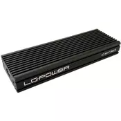 Eksterno kućište LC POWER, LC-M2-C-MULTI, NVMe/SATA M.2 SSD, USB-C, aluminijsko, crno