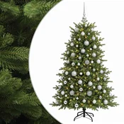 Vidaxl Umetna božična jelka z bučko 210 cm 300 LED Toplo bela
