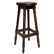 Casa Padrino Art Nouveau bar stool dark brown H. 80 cm - Round solid wood bar stool