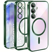 Overboard Ovitek za Samsung Galaxy A55 5G, Electro MagSafe, zelen + zaščitno steklo za zaslon