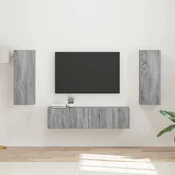 Set TV komoda Zidne 2 pcs Siva Sonoma Konstruirano drvo