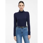 Navy Blue Womens T-Shirt with Turtleneck ORSAY - Womens