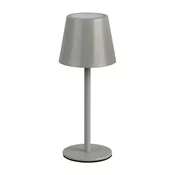Siva LED namizna svetilka s kovinskim senčilom (višina 21 cm) Diaz – Trio