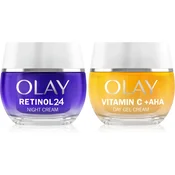 Olay Retinol 24 & Vitamin C + AHA set za nego obraza