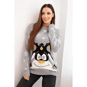 Christmas sweater with reindeer gray