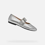 Silver Womens Ballerinas Geox New Palmaria - Womens