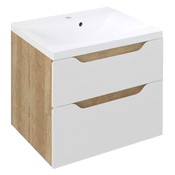 SAPHO Elegantna Omarica za Umivalnik WAVE 60x65, Beli/Dub Alabama, Tiho Zapiranje