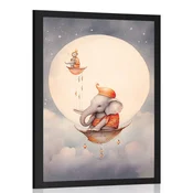 Plakat zasanjani slon nad oblaki - 30x45 no frame