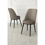 Hanah Home set trpezarijskih stolica Jaxe 6 kom, kapucino tkanina Babyface, crne metalne noge