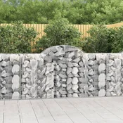 Greatstore Obokana gabionska košara 8kos 200x50x100/120cm pocinkano železo