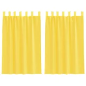Vidaxl Voile zavese z zankami 2 kosa rumene 140x175 cm
