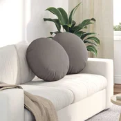 Jastucici za sjedenje 2 pcs Sivo-smeda O50 x 19 cm tkanina