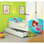 Djecji krevet ACMA s motivom + ladica 160x80 cm 09 Mermaid