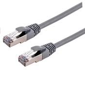 C-TECH Kabel patchcord Cat6a, S/FTP, sivi, 1m