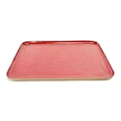 MHOME Lakiran pladenj 34x24xh1,8cm/pravokoten/rdeč/kovina, (5000267485)