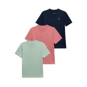 Abercrombie & Fitch Majica mornarska/pastelno zelena/svetlo rdeča