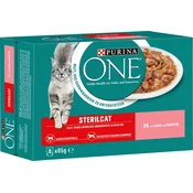 ONE Sterilcat - losos in korenje, 8 x 85 g