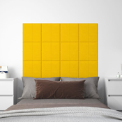 vidaXL Zidne ploče 12 kom žute 30 x 30 cm baršunaste 1,08 m2