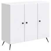 Vidaxl Strani šal Bela 89 x 34,5 x 80 cm Inženirski les