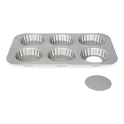 Patisse mini pekač za tartlete za 6 tartletov z odstranljivim dnom 10 cm Silver-top P03569
