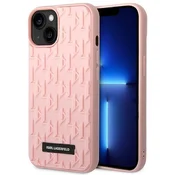 Ovitek Karl Lagerfeld 3D Monogram za iPhone 14 Plus - Roza