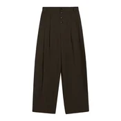 Bershka Hlače z naborki rjava / temno rjava