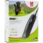 Moser max45 (tip 1245) profesionalni aparat za šišanje - Moser max45  s brijaćom glavicom 1 mm i 2 češlja