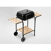 BBQ Meeting AMERIŠKI OGLJENI ŽAR S STRANSKIMI POLICAMI IN KOLESCEMI 97,5 x 49 x 82,5 CM *0155