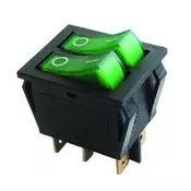 Prekidac wipp 2x15A/250V sa ind zeleni