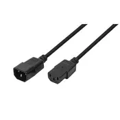 Logilink produžni kabel za napajanje: IEC C14 na IEC C13, 3 m, crni, CP110