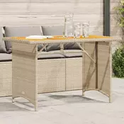 Vidaxl vidaXL Vrtna miza z leseno površino, bež, 110x68x70 cm