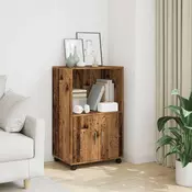 Vidaxl vidaXL Starinska lesena omarica na kolesih 55x40x91 cm