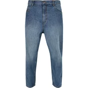 Mens Cropped Tapered Jeans Blue