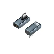 INF 240W 80Gbps USB-C Adapter Ženski na Moški - Pravi Kot (2-Pack) Grey, (5000291553)